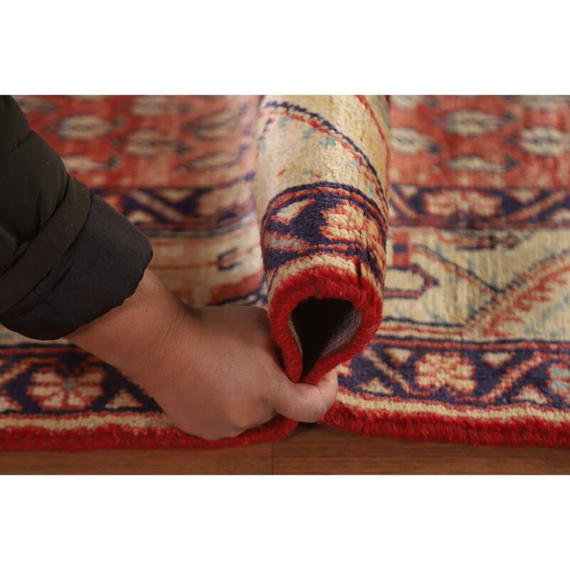 Hand Knotted Oriental 100% Wool Carpet Traditional All-Over Red Botemir Runner Rug - 10' 3'' X 3' 6''