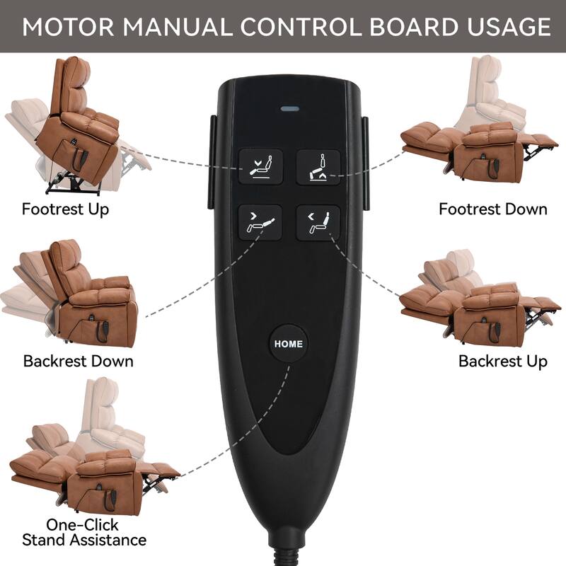 Leatheraire Heat Massage Dual Motor Infinite Position Up to 350 LBS Large Electric Power Lift Recliners with Hidden Cup Holders