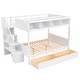 preview thumbnail 23 of 40, Stylish & Elegant Multi-function Twin over Full Bunk Bed with Shelfs, Staircase and 2 Drawers, Maximized Storage Space, Grey