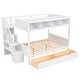 preview thumbnail 9 of 40, Twin over Full Bunk Bed With Shelfs,Storage Staircase and 2 Drawers