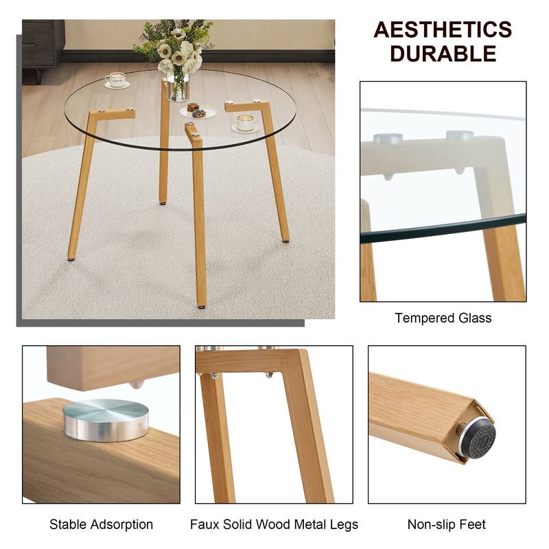 1 modern style glass dining table, 6 PU leather high backrest cushioned