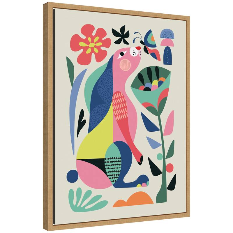 Kate and Laurel Sylvie Wild Rabbit Framed Canvas by Rachel Lee - 18x24