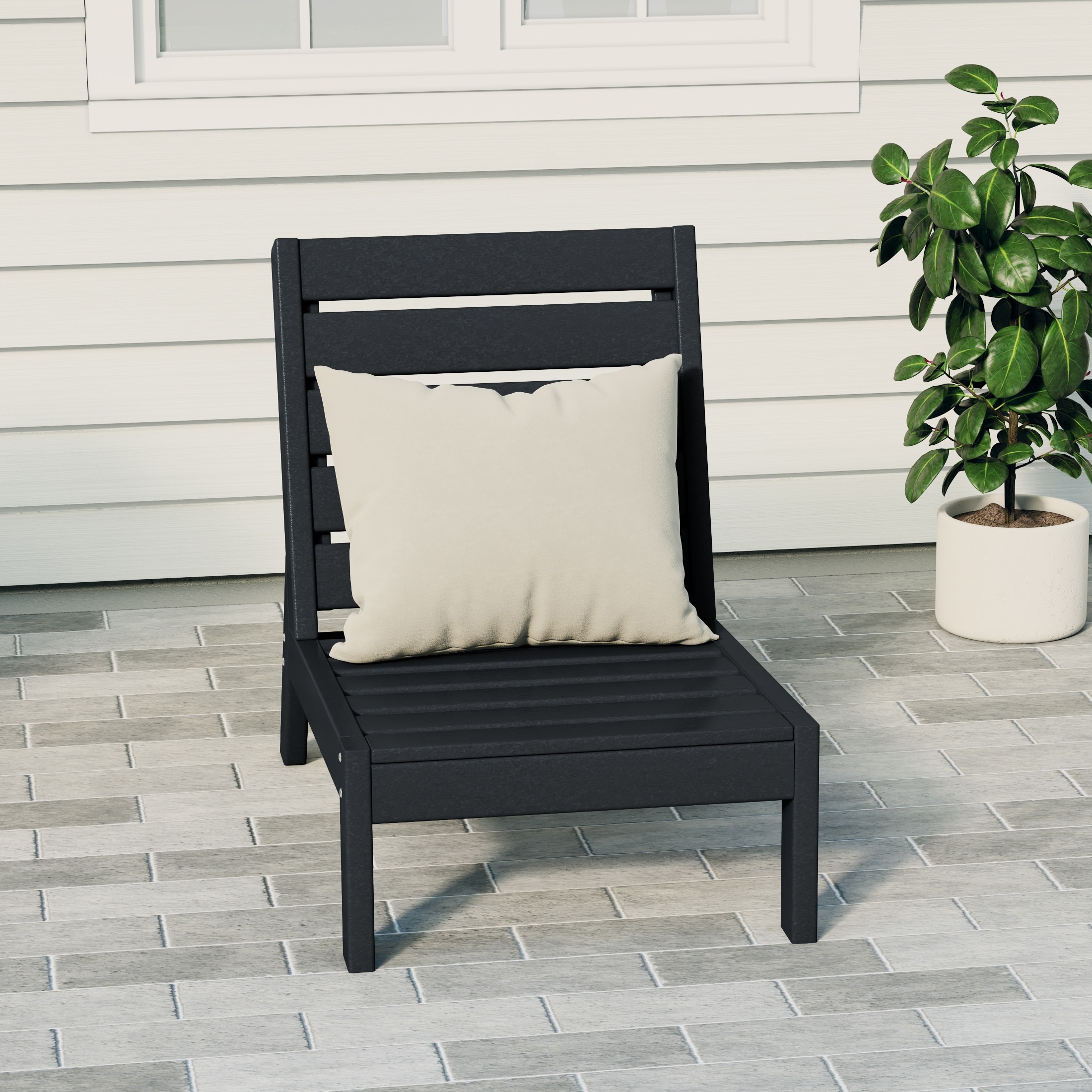 Birchwood All Weather HDPE Outdoor Patio Deep Seating Modular Armless Chair