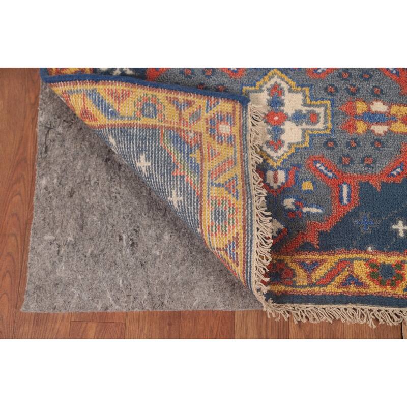 Blue Kazak Oriental Runner Rug Wool Carpet - 2'7"x 9'9"
