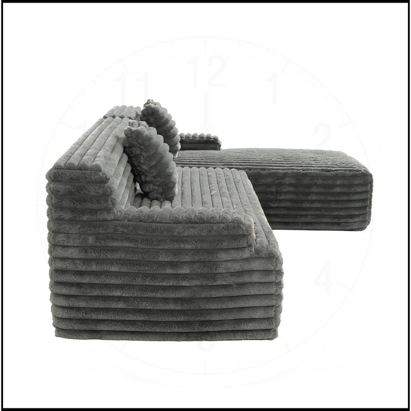 110" Cloud Sectional Sofa Upholstered Free-combined