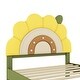 preview thumbnail 11 of 13, Upholstered Platform Bed With Sunflower Shaped Headboard