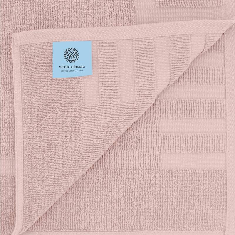 White Classic Luxury Cotton Bath Mat 22x34 Set of 2