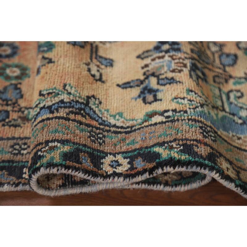 Hand Knotted Oriental 100% Wool Carpet Traditional Floral Oranges & Rust Hamedan Area Rug - 8' 3'' X 5' 2''