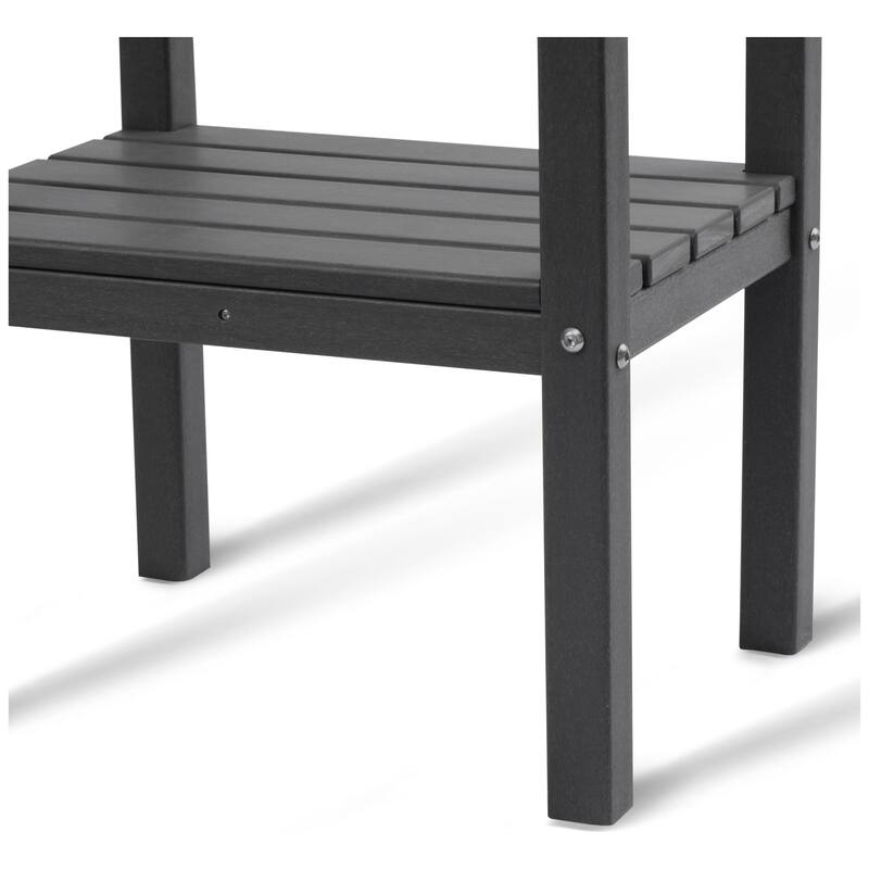Polytrends Laguna Hdpe All Weather Outdoor Patio Two Shelf Square Table