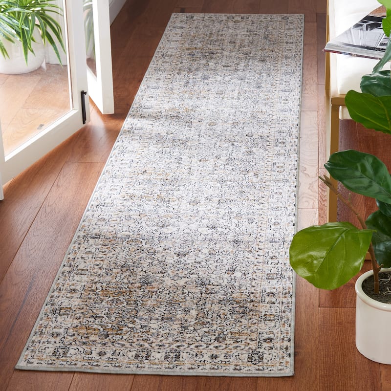 SAFAVIEH Moondust Cathleen Vintage Oriental Rug - 2' x 9' Runner - Ivory/Grey