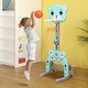 preview thumbnail 5 of 8, Adjustable Kids 3-in-1 Basketball Hoop Set Stand with Balls - 21.5" x 19.5" x 52.5"-62.5" (L x W x H)