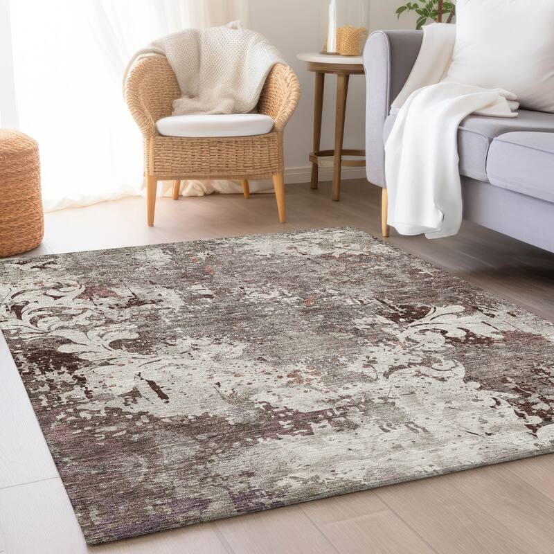 Premium Washable Super Soft Traditional Damask Mayfield Rug - Taupe - 8' x 10'