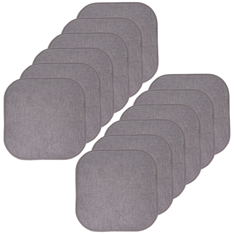 Alexis Memory Foam Chair Pads - Gray/Silver - Set of 12