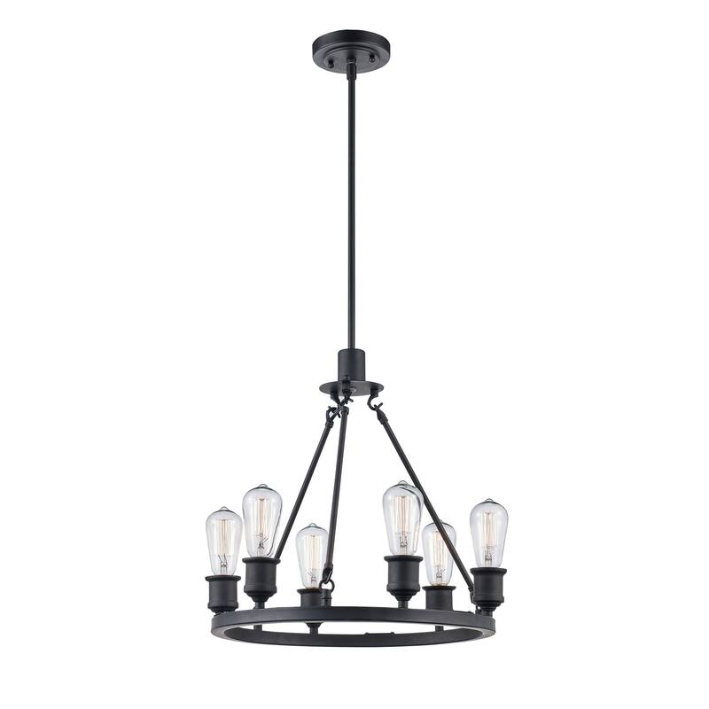 Trans Globe Underwood 6 Light Chandelier in Rubbed Oil Bronze