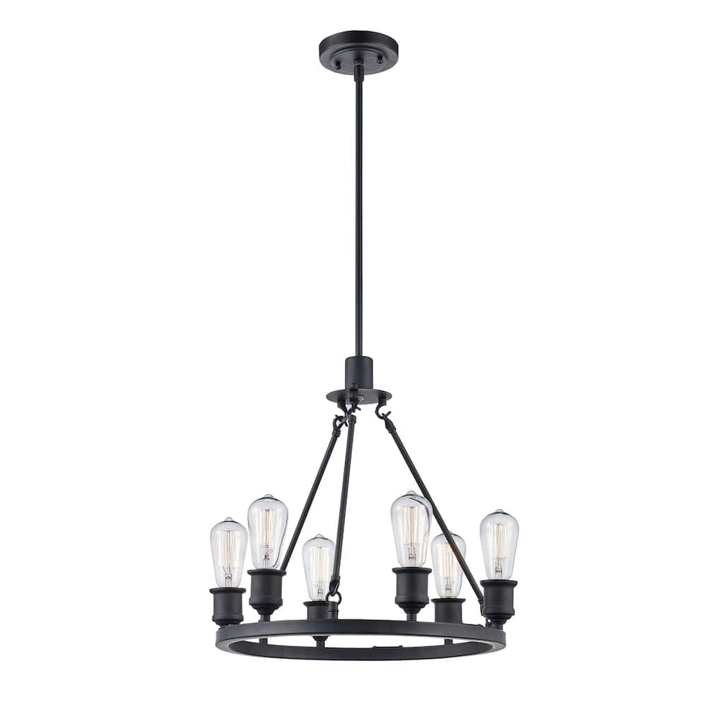 Trans Globe Underwood 6 Light Chandelier in Rubbed Oil Bronze