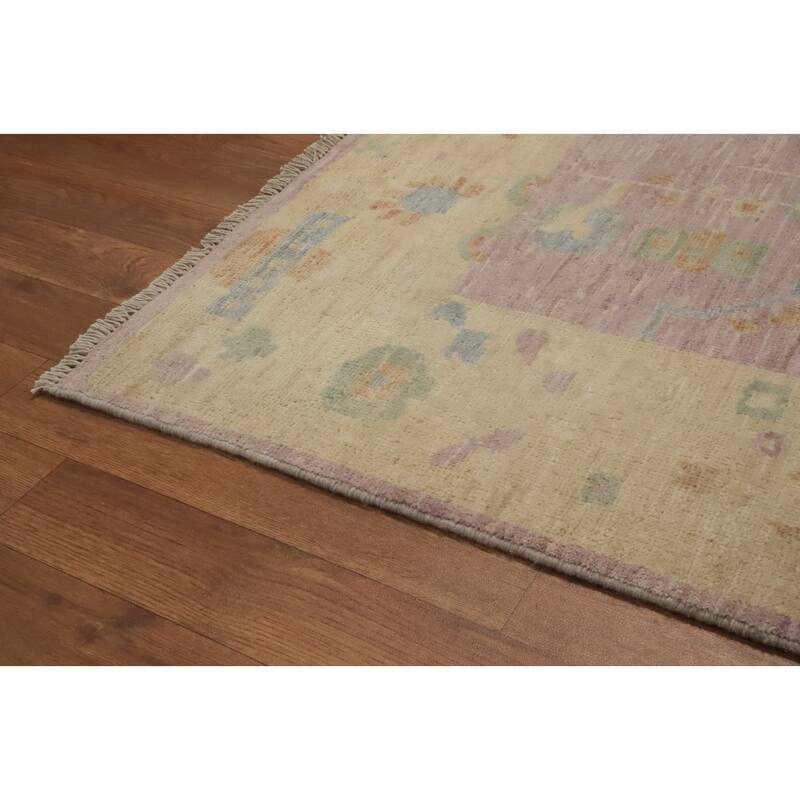 Hand Knotted Oriental 100% Wool Carpet Traditional Floral Purples Ziegler Area Rug - 7' 0'' X 6' 7''