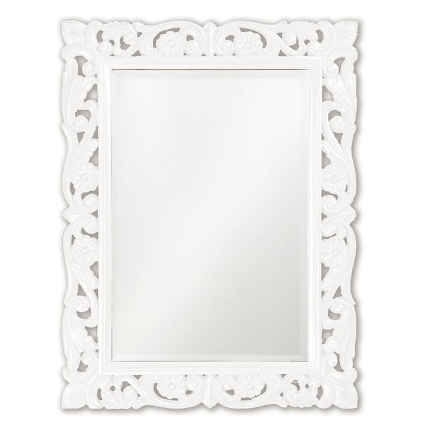 slide 2 of 4, Allan Andrews Chateau Mirror - Glossy White - 31.1/2" x 42" x 1.3/4