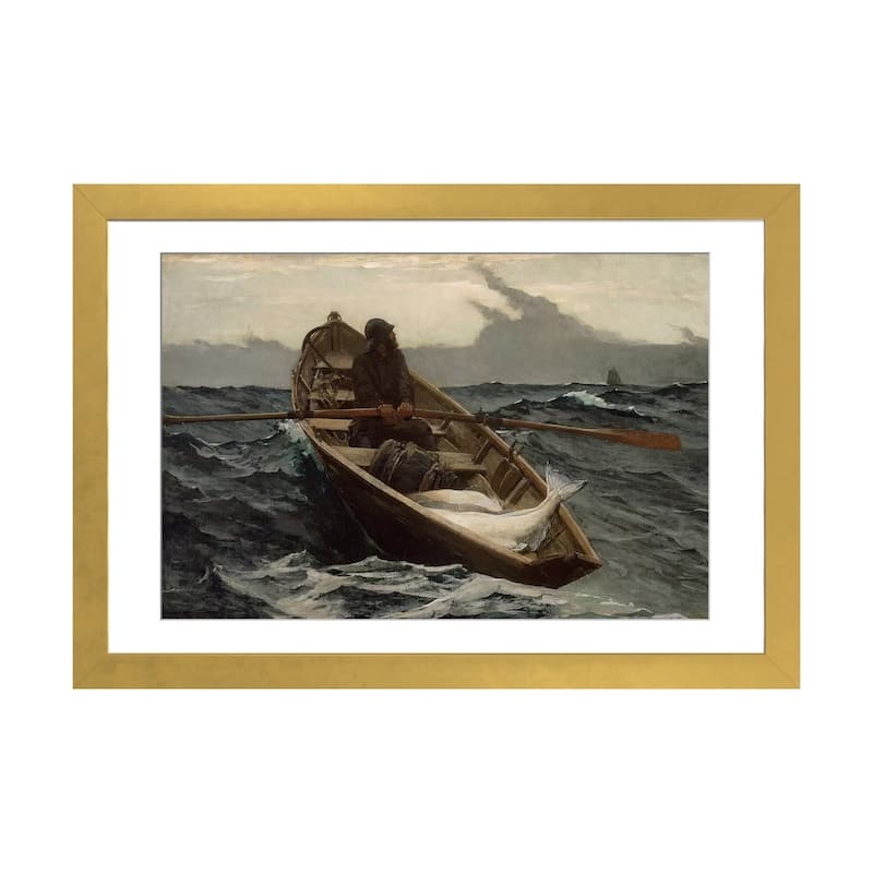 iCanvas "The Fog Warning" by Winslow Homer - Gold - 16x24x1