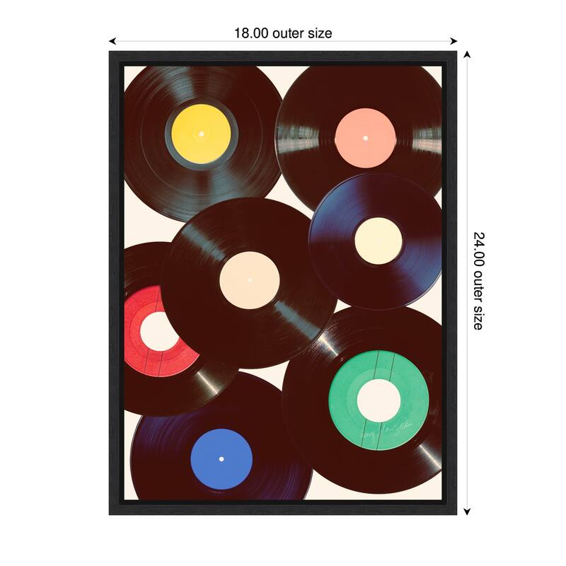Kate and Laurel Sylvie Retro Vinyl Framed Canvas by Honey Island Studio