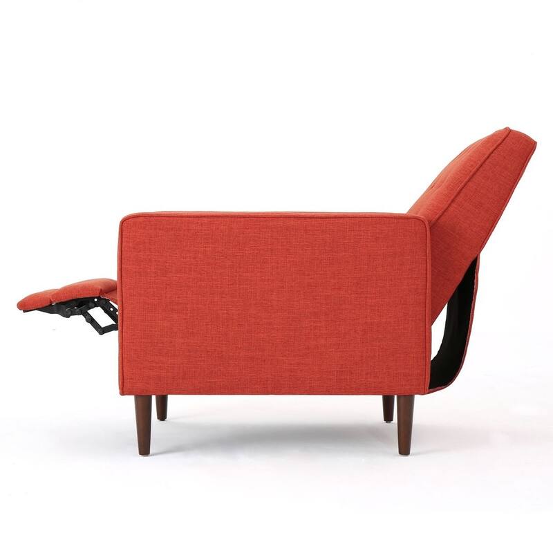 Mid-Century Modern Fabric Recliner Chair with Birch Legs by Christopher Knight Home