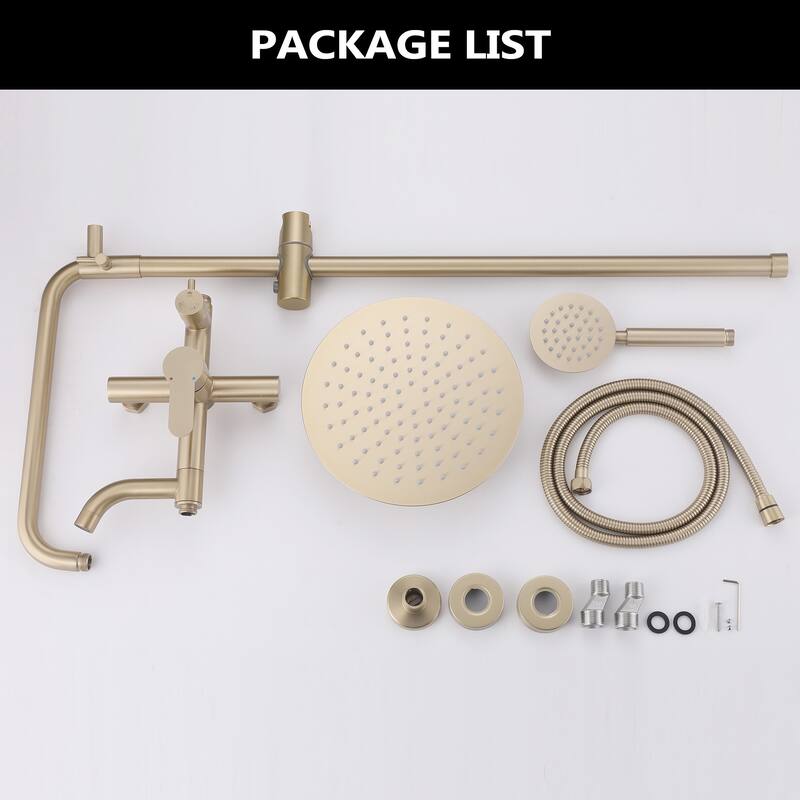 47"H 3-Function 304 Stainless Steel Wall-Mounted Outdoor Shower with Footwash