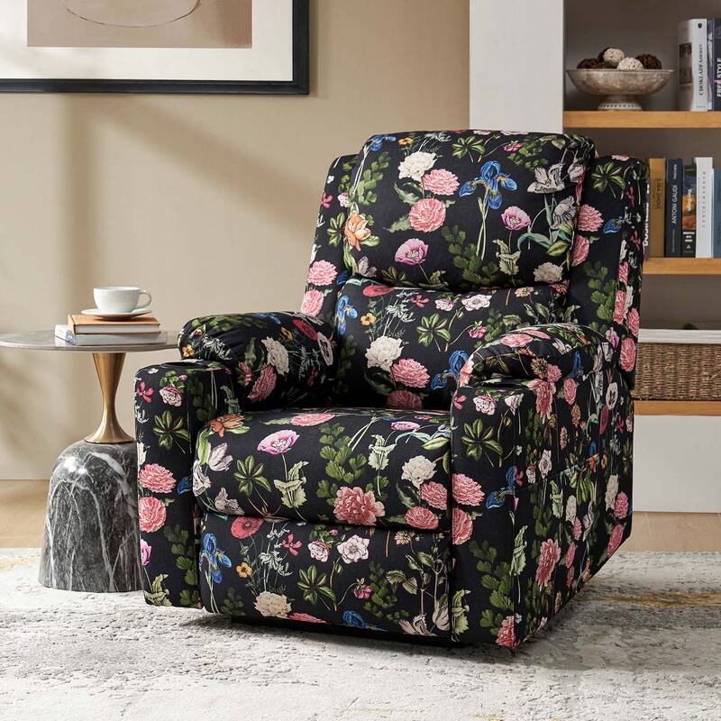 Larry Traditional Floral Dual Motor Heated Lift Assist Power Recliner with Massage by HULALA HOME