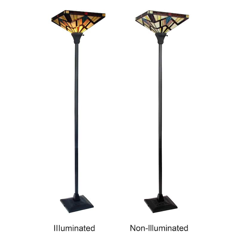 Tiffany-Style Mission Design 1-light Dark Bronze Floor Lamp