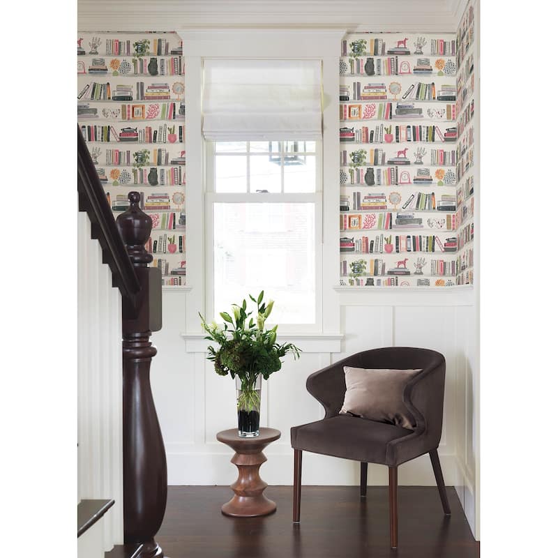 NuWallpaper Painterly Pink Shelf Stories Novelty Peel & Stick Wallpaper