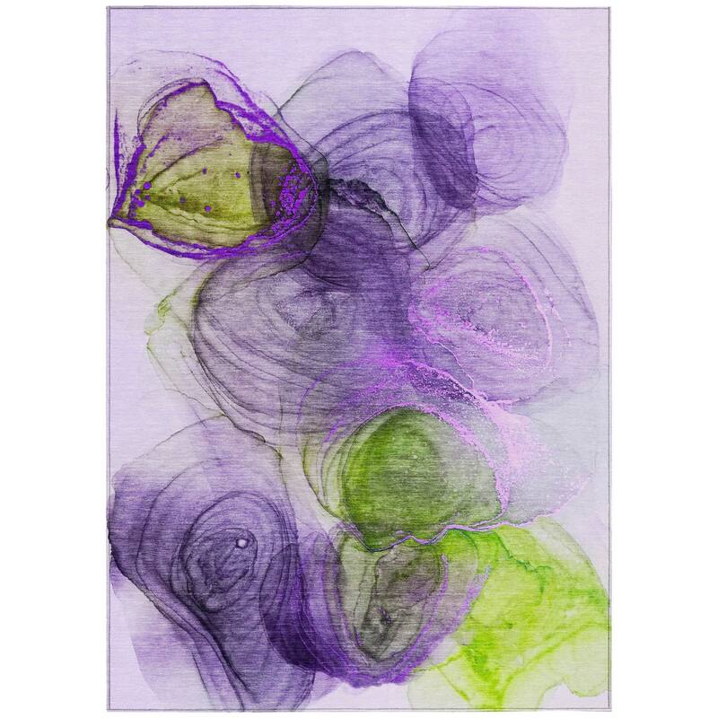 Almisi Artistic Abstract Weather Resistant Blended Style Outdoor Rug