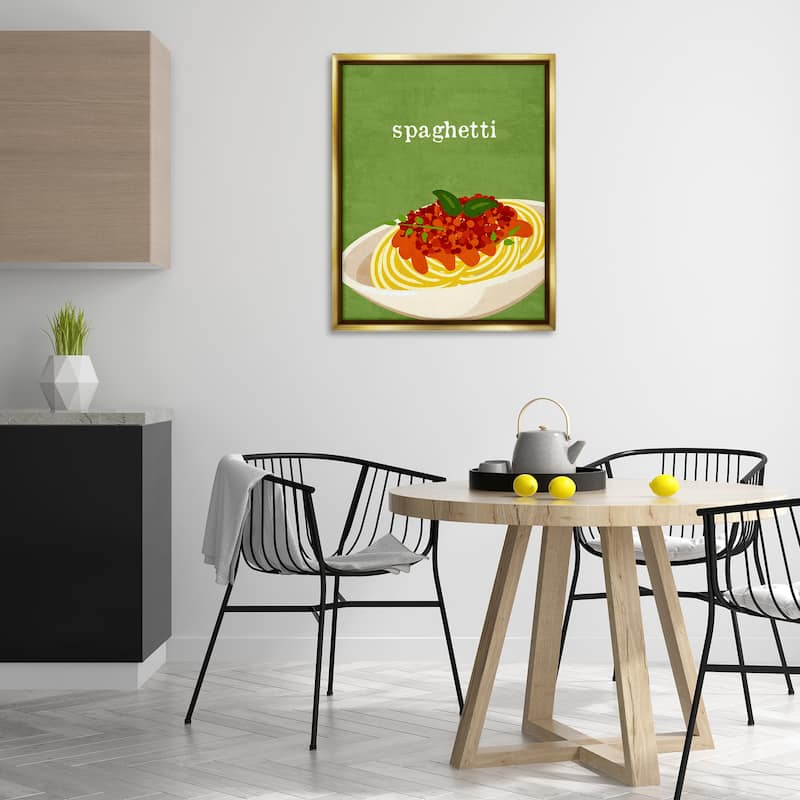 Stupell Spaghetti Italian Cuisine Framed Floater Canvas Wall Art Design By Kim Allen