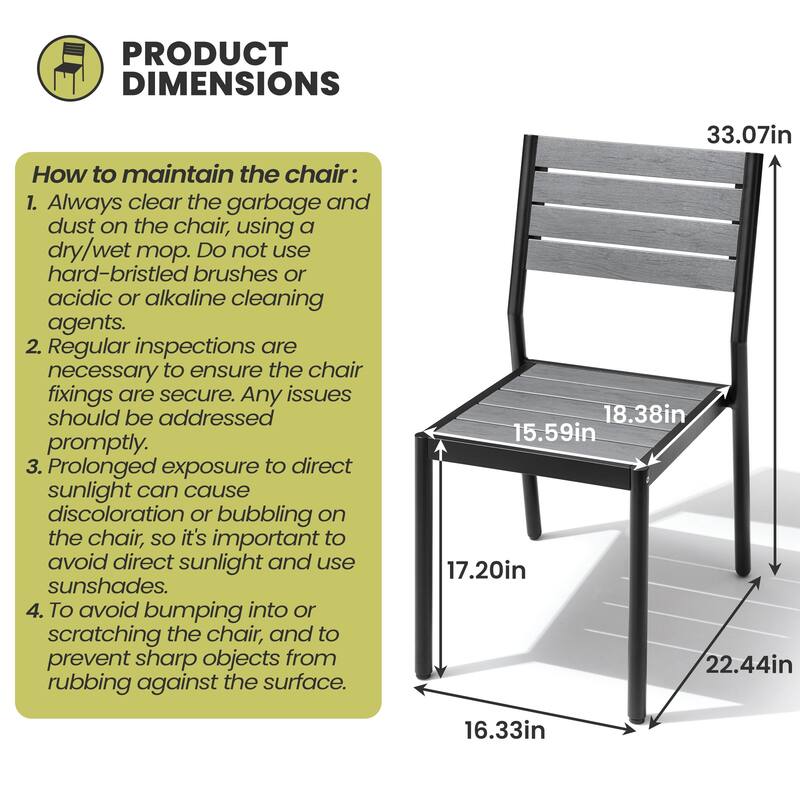 7-Piece Patio Outdoor Dining Set Aluminum Rectangle Table with Umbrella Hole and Stacking Chairs