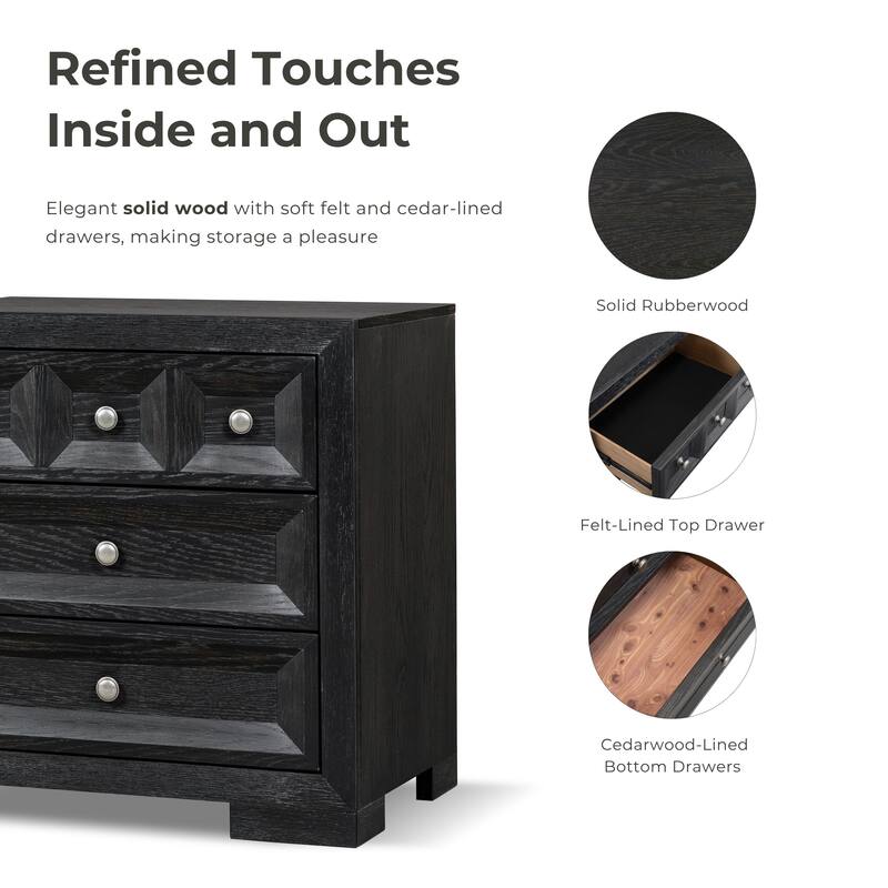 Furniture of America Durem II Modern 4-Piece Solid Wood Panel Bedroom Set