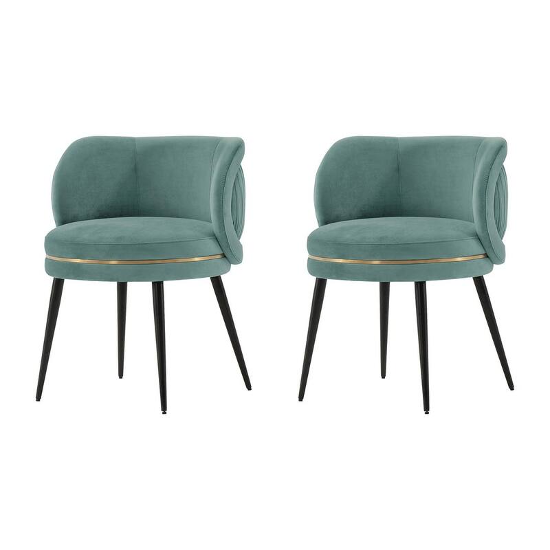 Manhattan Comfort Modern Kaya Pleated Velvet Dining Chair