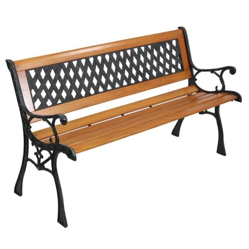 Details about   Grey Cast Iron Garden Bench Metal Frame 2 Seater Patio Chair Outdoor Seating 