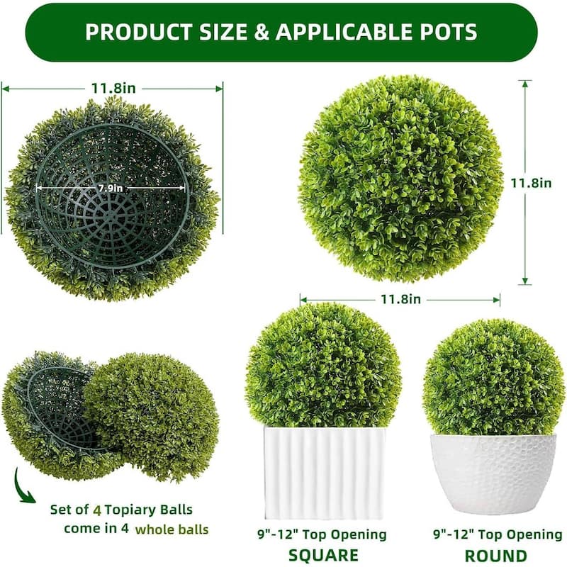 Decorative Artificial Plant Topiary Boxwood Balls for Home Decor, Wedding, Mi Zilan