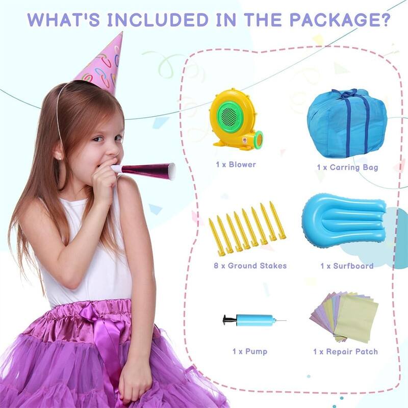 Inflatable Bounce House With Double Water Slide And Air-Blower