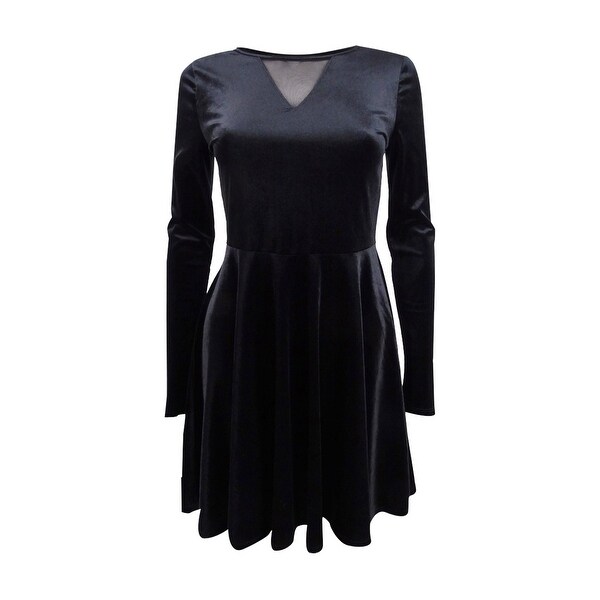 velvet fit and flare dress
