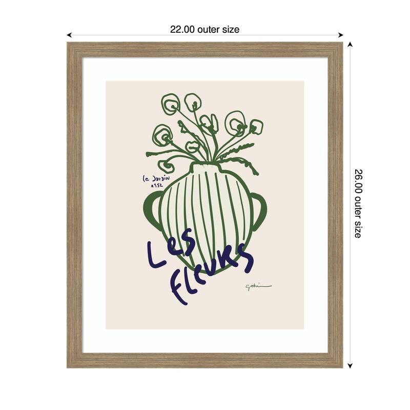 Kate and Laurel Le Jardin by Gabrielly Guedes Framed Wall Art Print