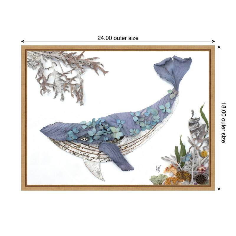 Kate and Laurel Whale by Madeline Jeppesen Framed Canvas Wall Art Print