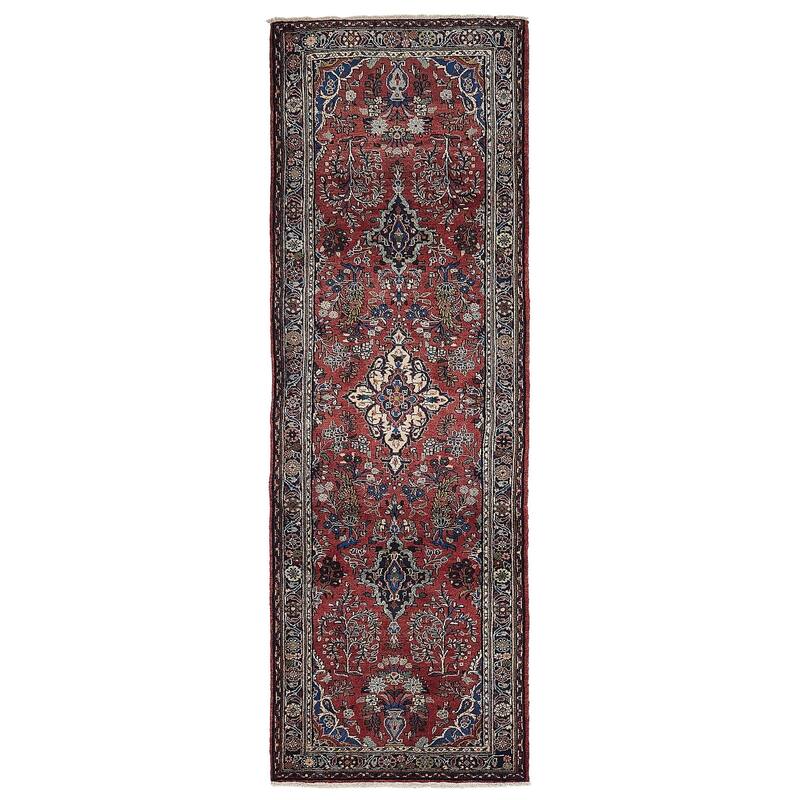 ECARPETGALLERY Hand-knotted Anadol Dark Red Wool Rug - 3'5 x 10'2