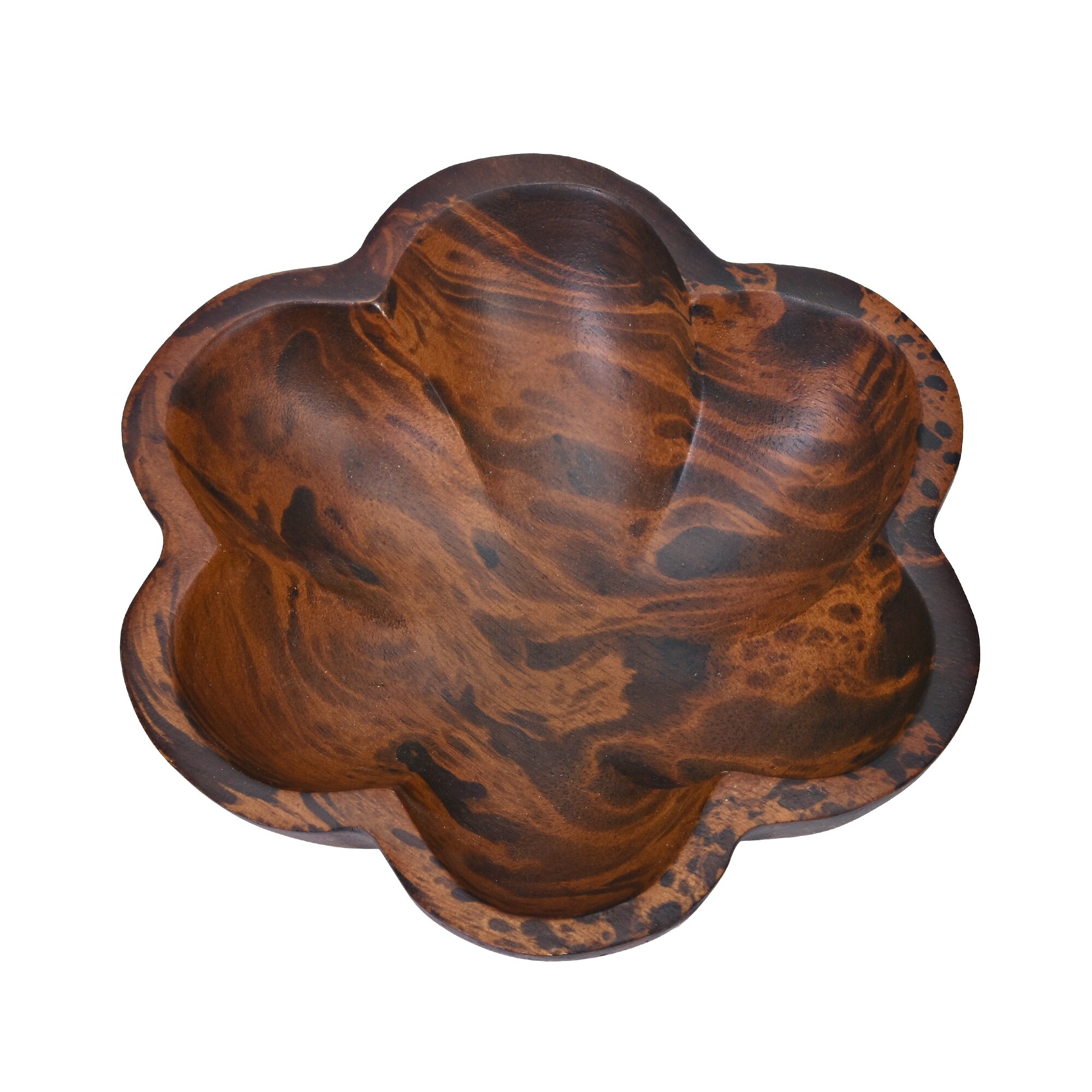 Villacera 83-DT5874 Handmade 8 Black Mango Round Bowl 8 Black Eco-Friendly and Sustainable Wood Serving Dish or Home Decor Accent