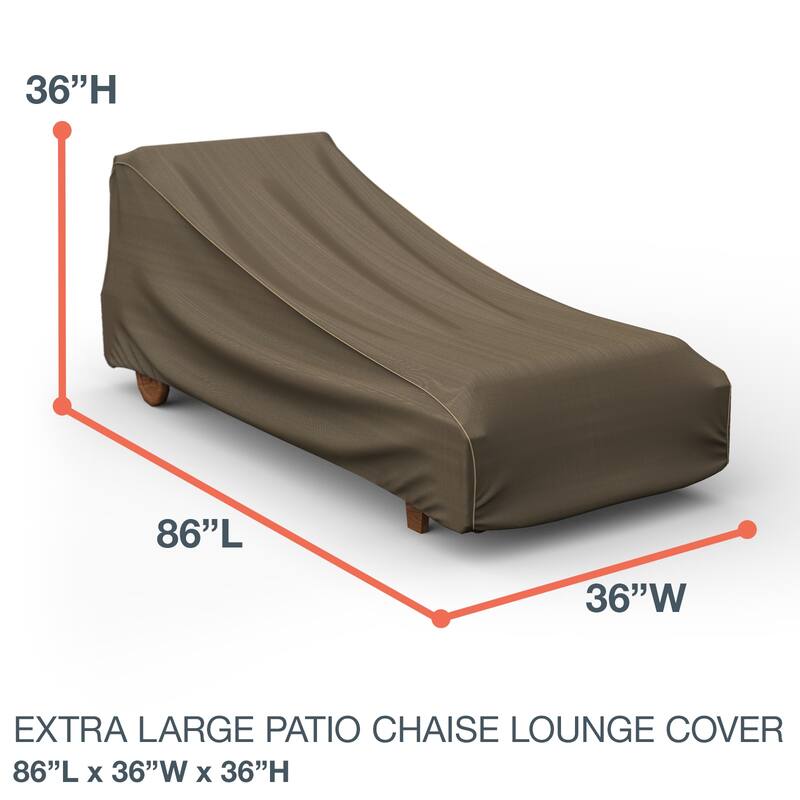 Budge StormBlock™ Hillside Black and Tan Patio Chaise Lounge Cover Multiple Sizes - Extra Large - 36"H x 36"W x 86"Deep