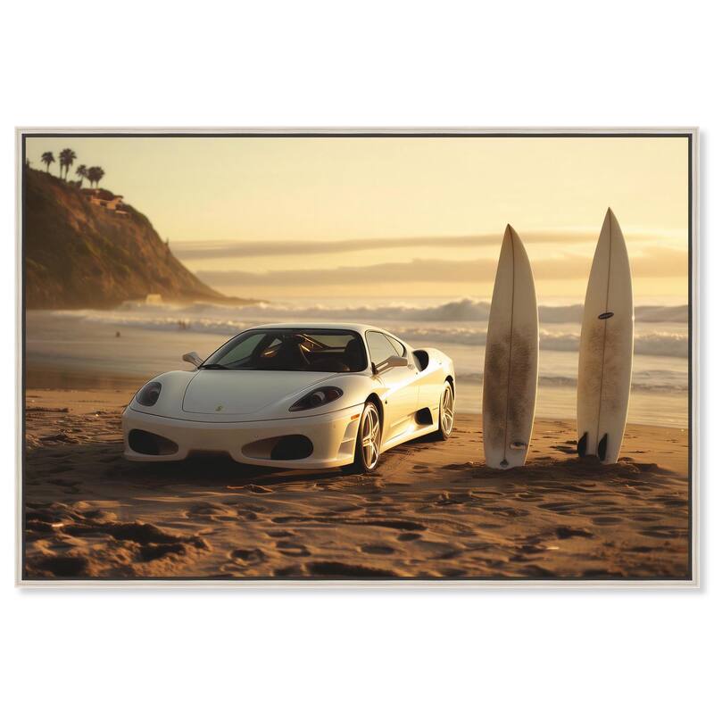 Sunset Beach Drive Canvas by Art Remedy - Silver - 15" x 10"