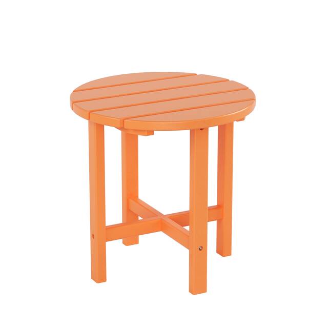 Laguna 18-inch Poly Eco-Friendly All Weather Round Side Table - Orange