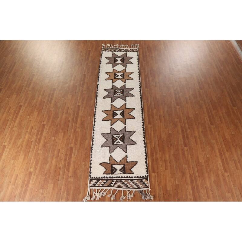 Tribal Anatolian Runner Rug Handmade Turkish Wool Carpet - 3'5"x 12'9"