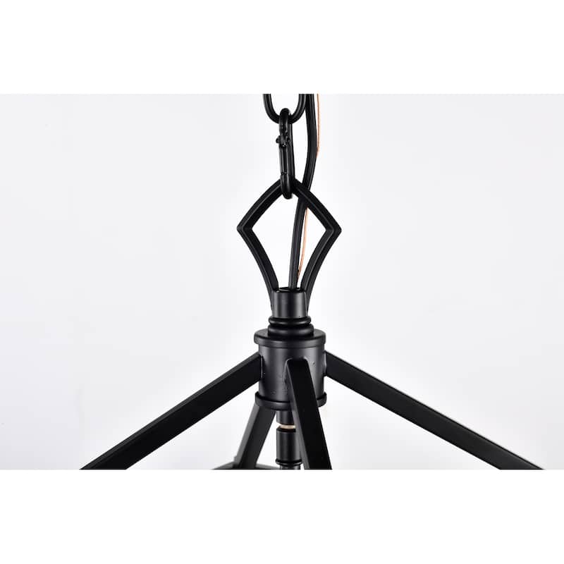 Matte Black 4-Light Lantern Pendant 12 in with Nickel or Black Sleeve