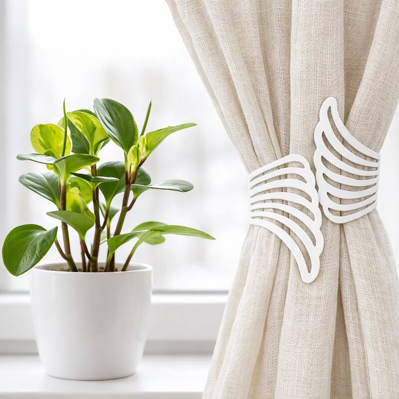 Set of 2 Cuff Metal Wings Tieback Angel - 3.8"L x 3"W x 2.5"D