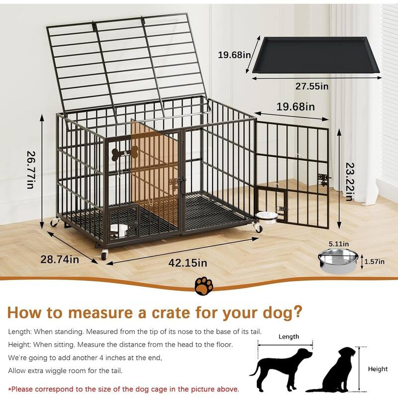 Large Dog Crate, Puppy Dog Playpen, Pet Cage for Yard, Indoor Outdoor