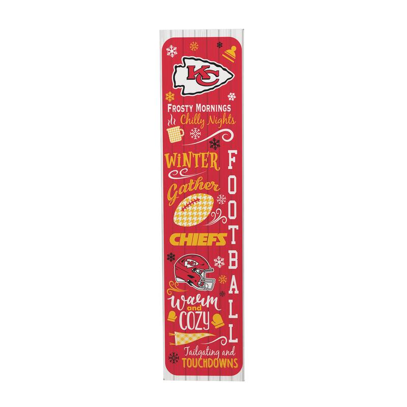 47" Double Sided Seasonal Porch Leaner, Kansas City Chiefs - 47" x 11.25"