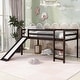 preview thumbnail 3 of 12, Twin Solid Wood Loft Bed with Slide - Stable Wooden Slat Support